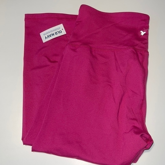 High-Waisted PowerPress Crop Leggings hot pink Large Petite - Picture 3 of 7